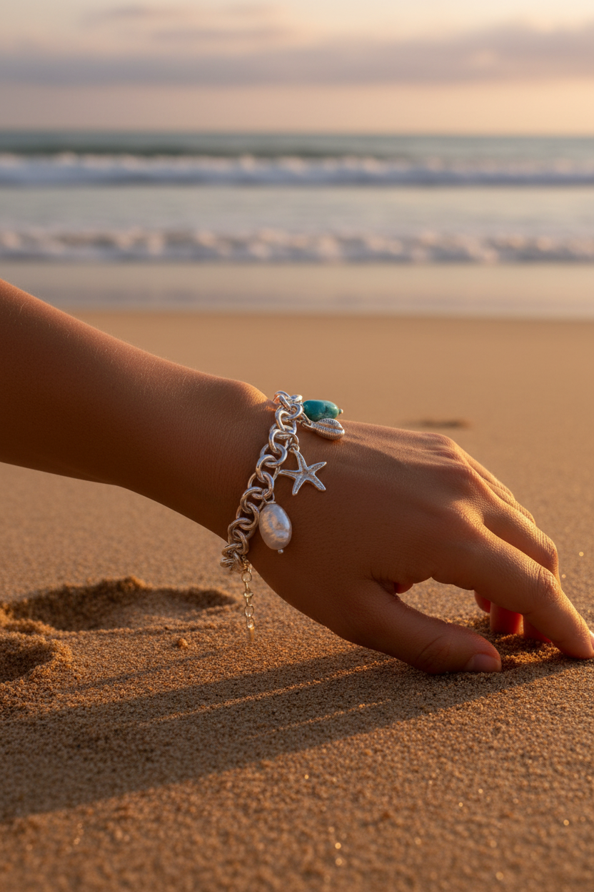 Shell charm bracelet