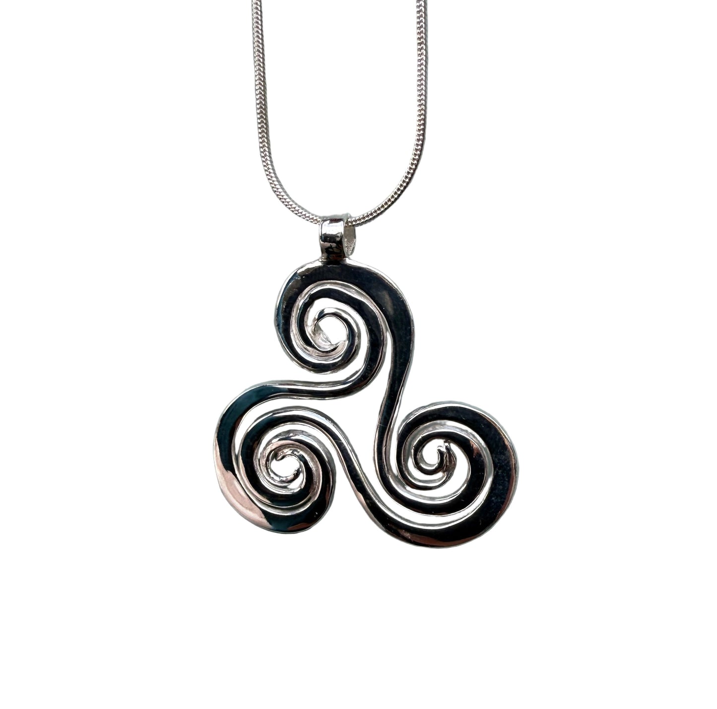 Celtic Triskelion pendant silver chain from Gower wales
