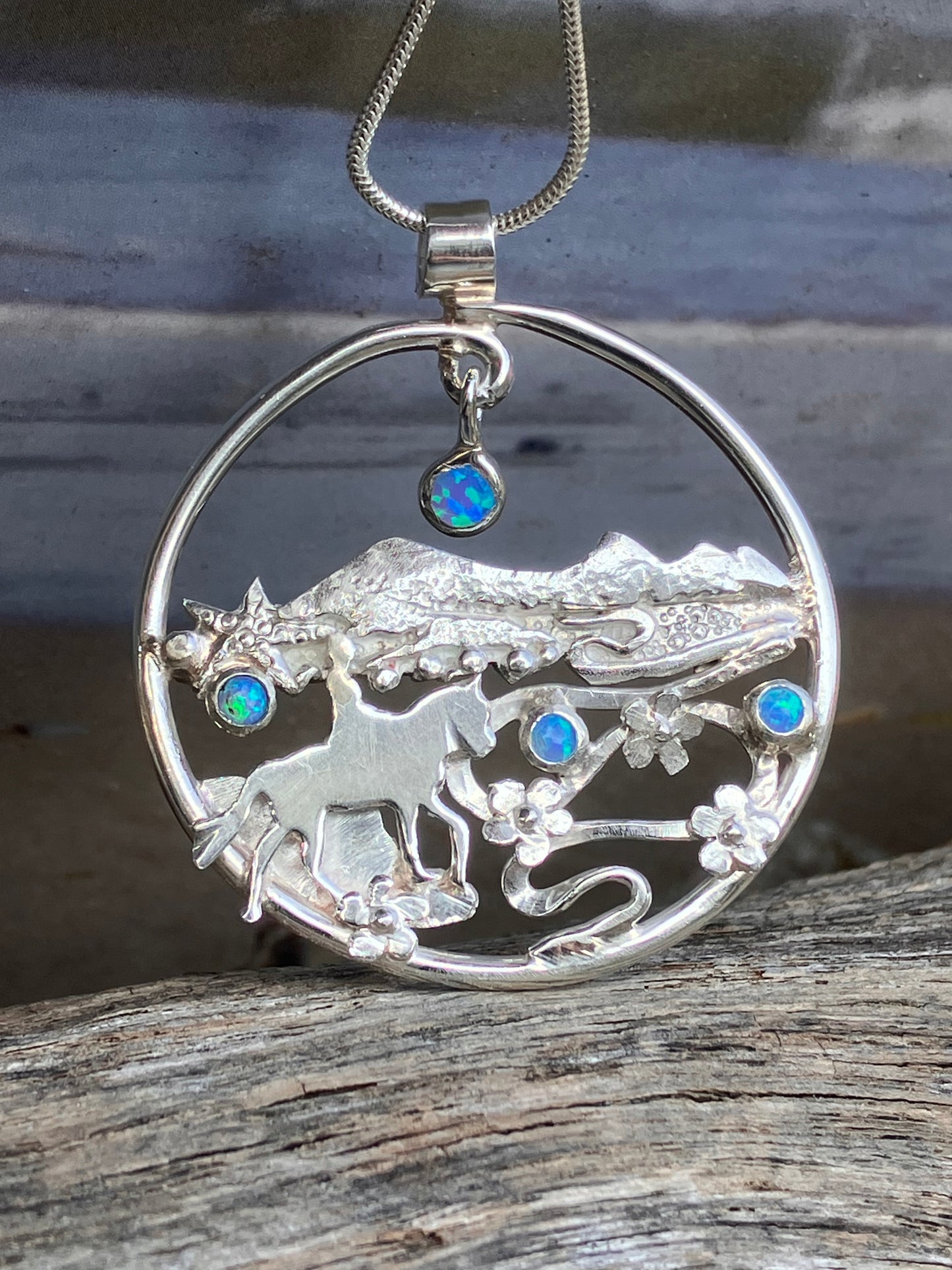 Three Cliffs Bay Horse rider Necklace.