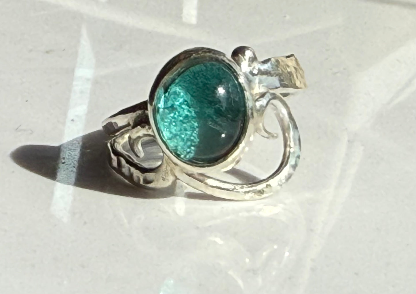 Sea glass wave ring