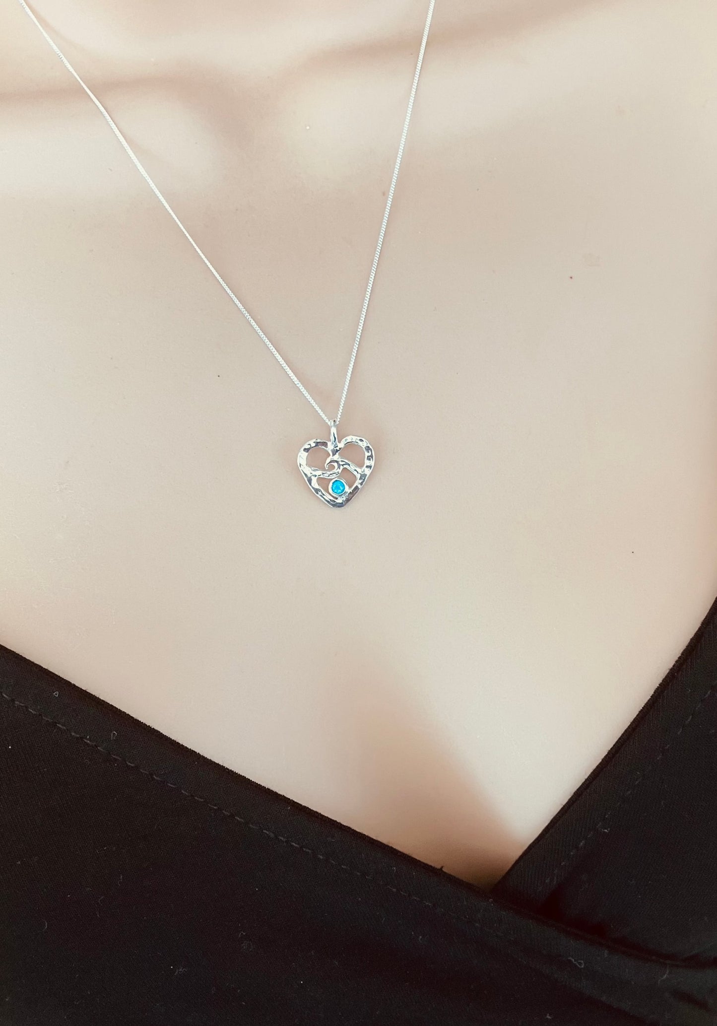 Wave and man made Opal necklace