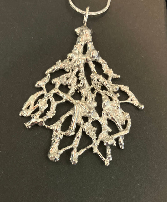 Coral fan made from recycled silver 