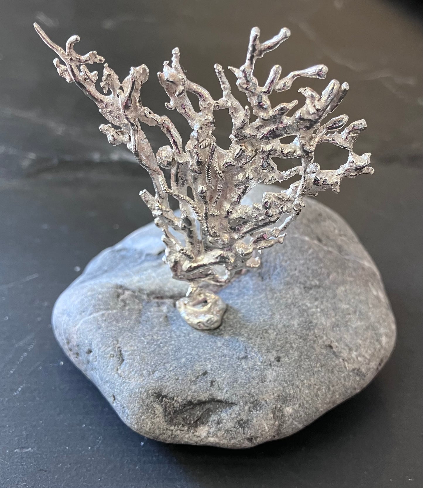Coral fan made from recycled silver