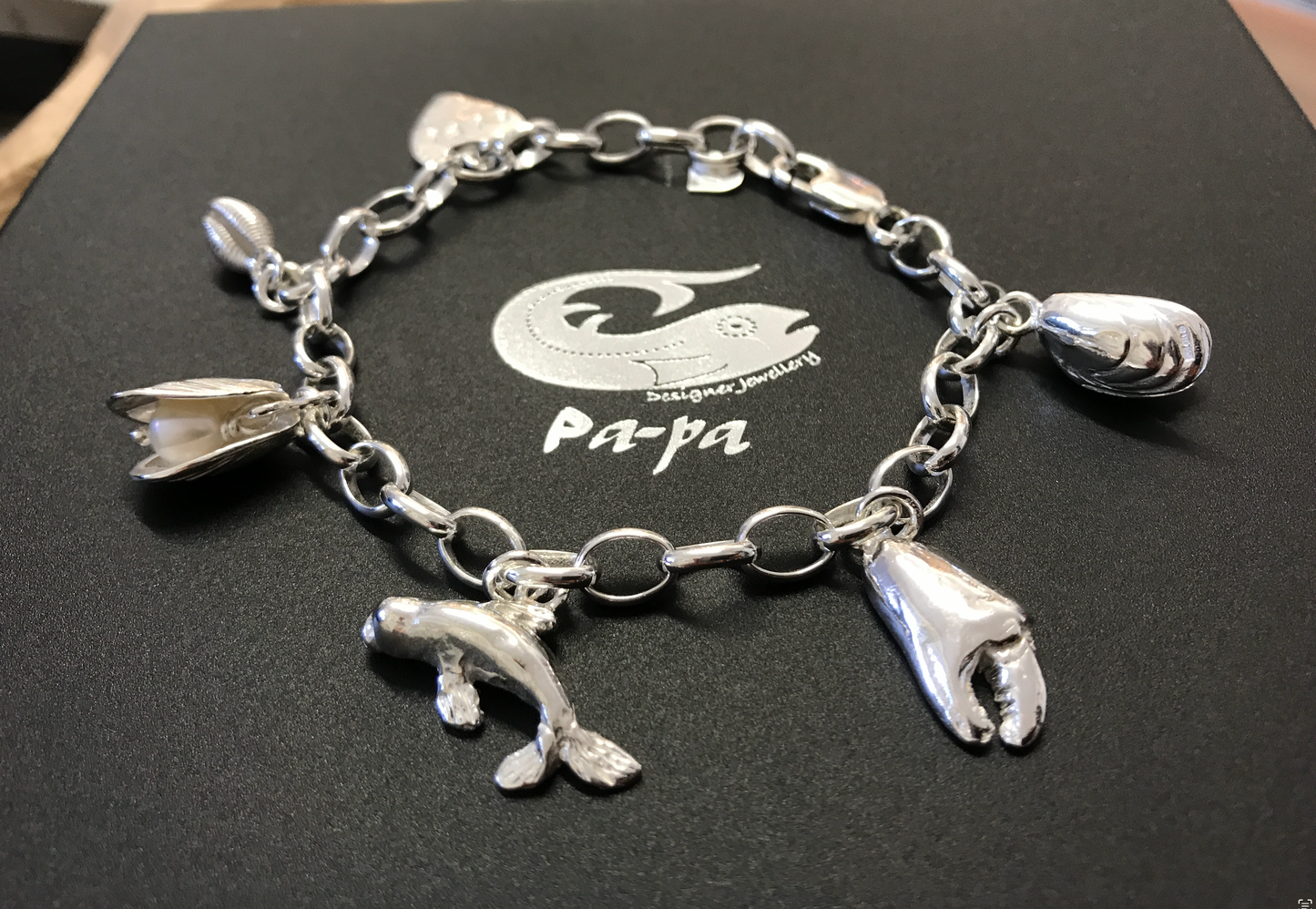 sea charm on bracelet