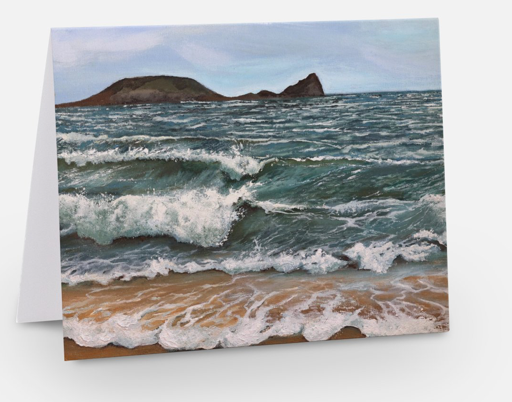 Worm's Head waves greeting card