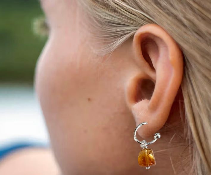 amber hoop earring