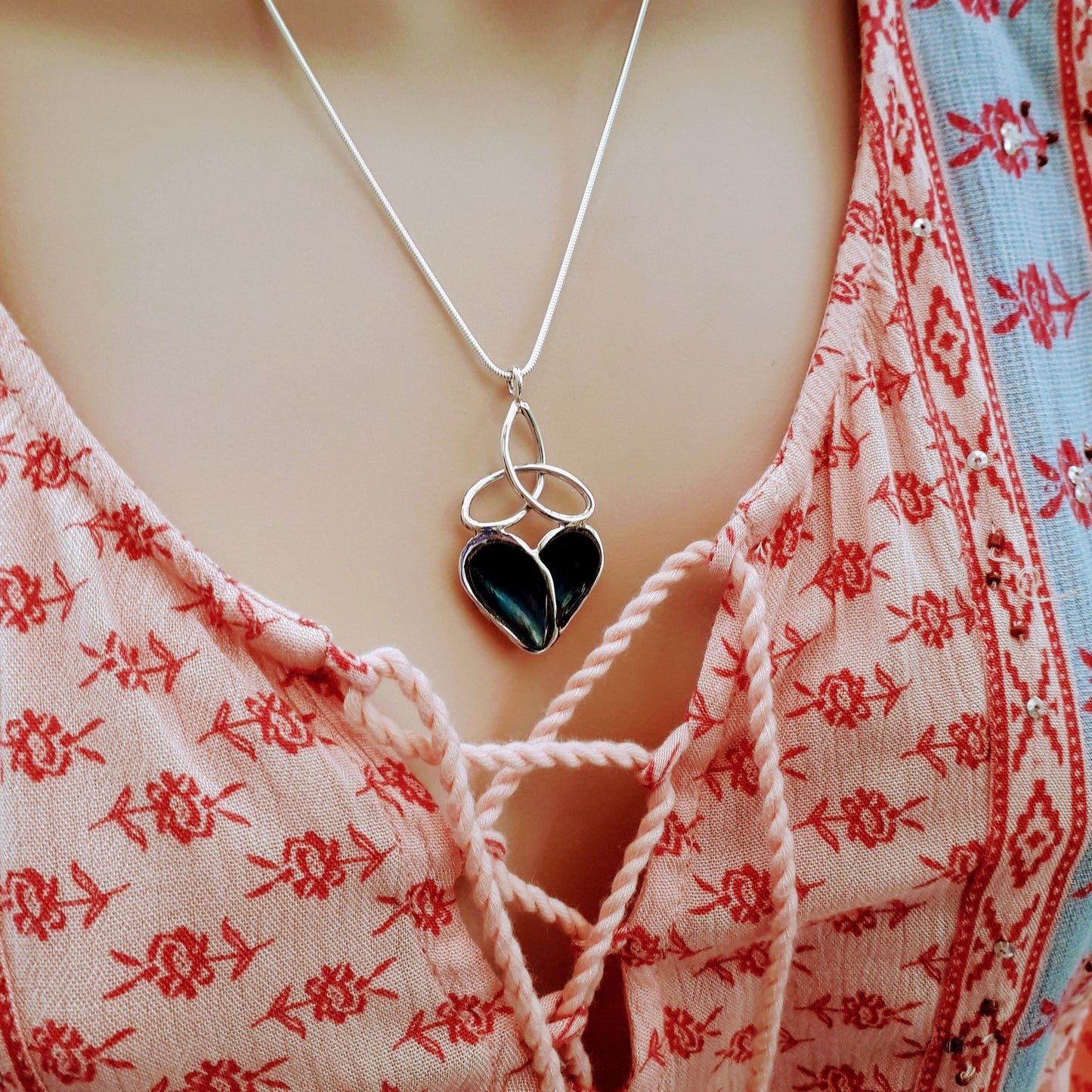 Silver lovespoon mussel shell heart