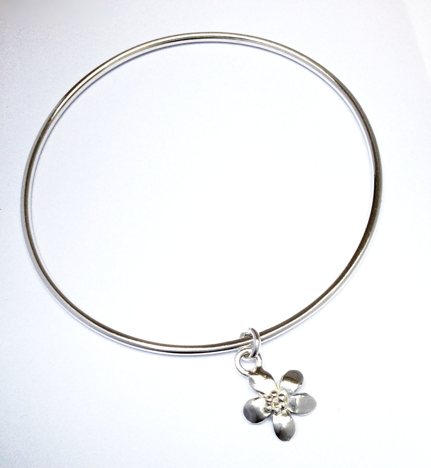 Silver flower bangle