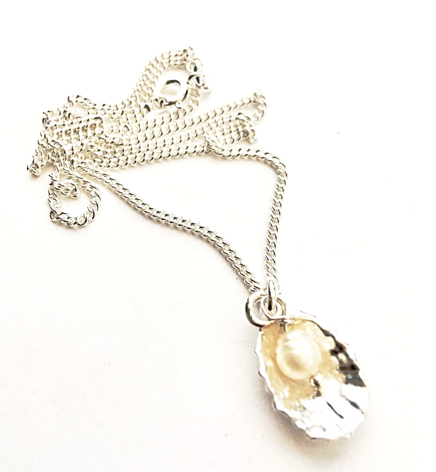limpet shell and pearl necklace