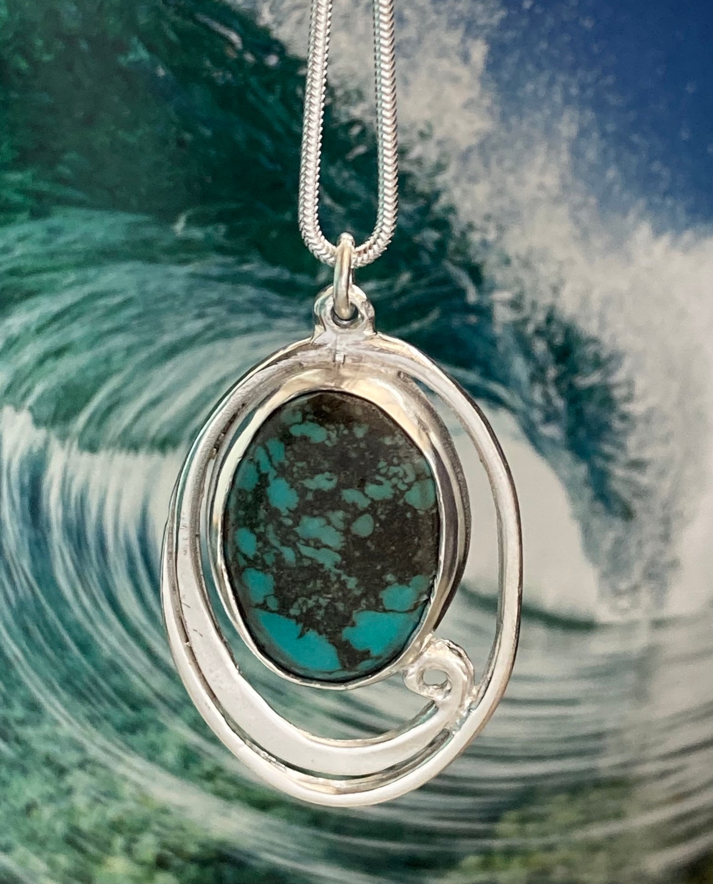 Turquoise wave pendant