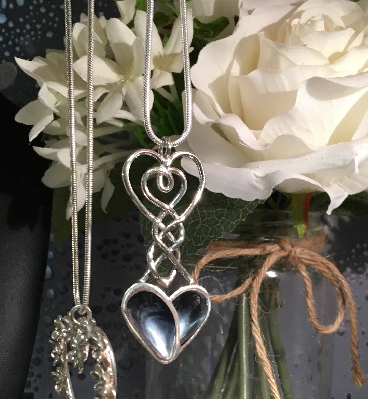 celtic lovespoon with mussel shell heart