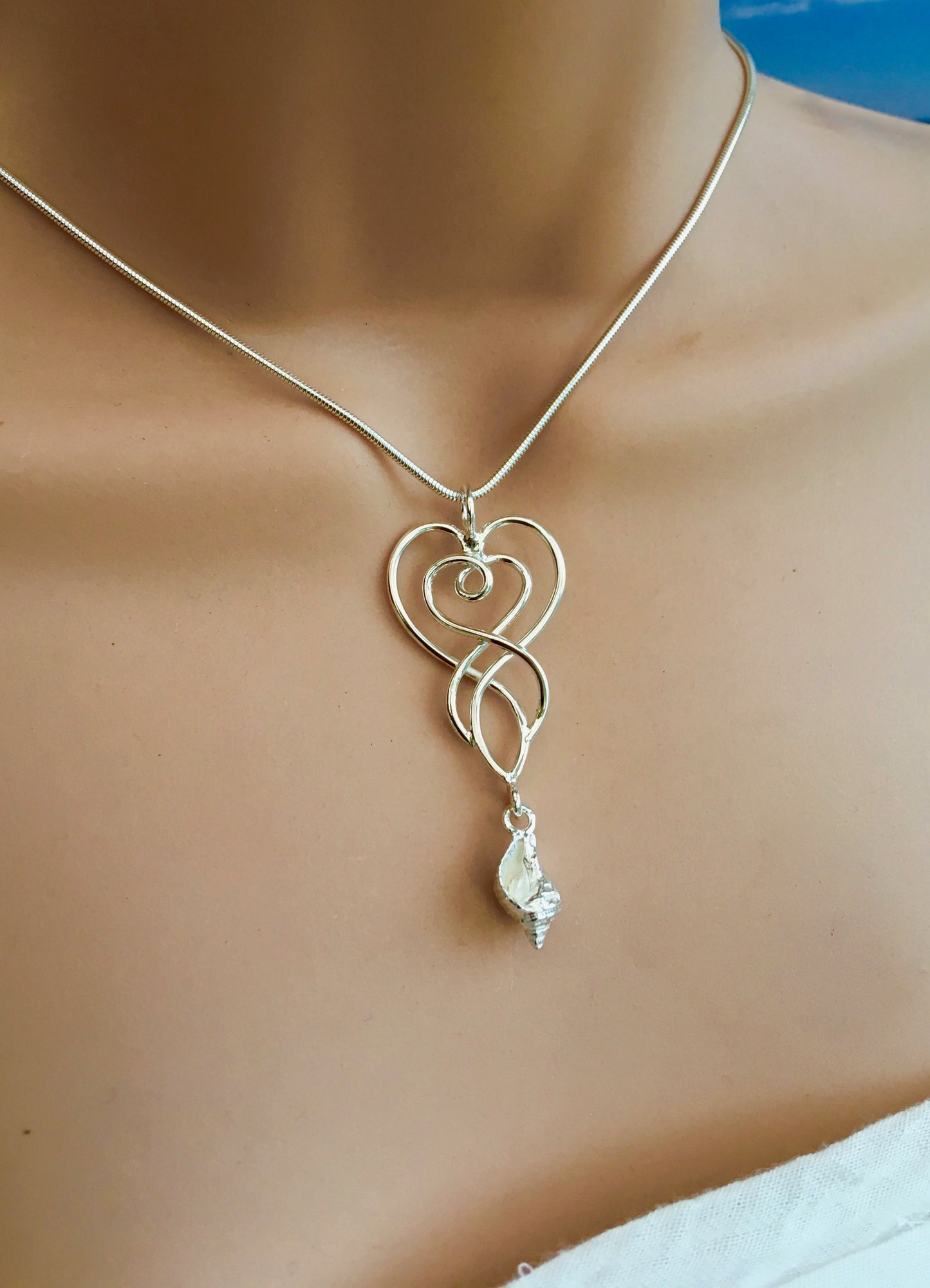 Celtic whelk shell necklace
