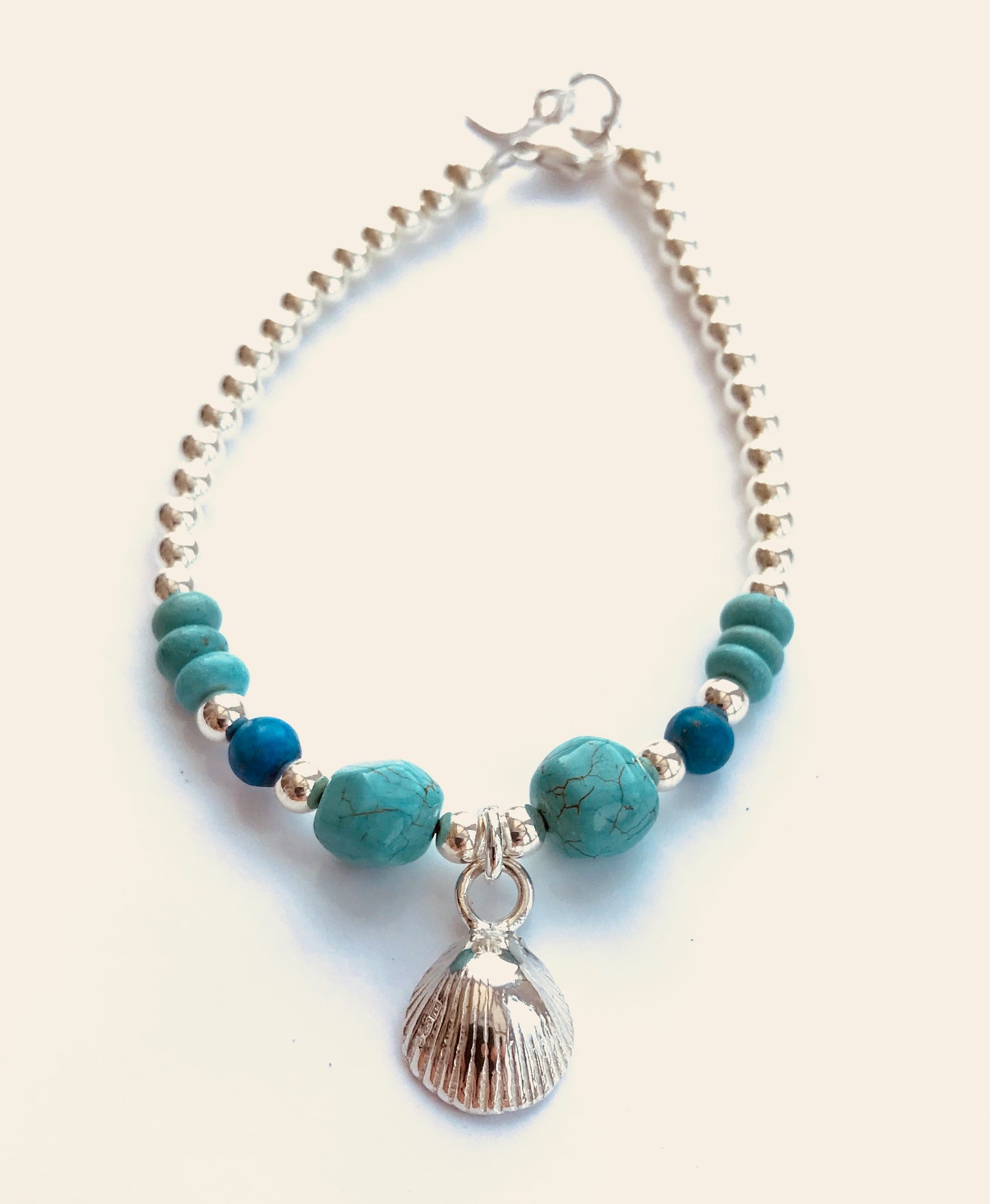 Silver whelk shell bracelet