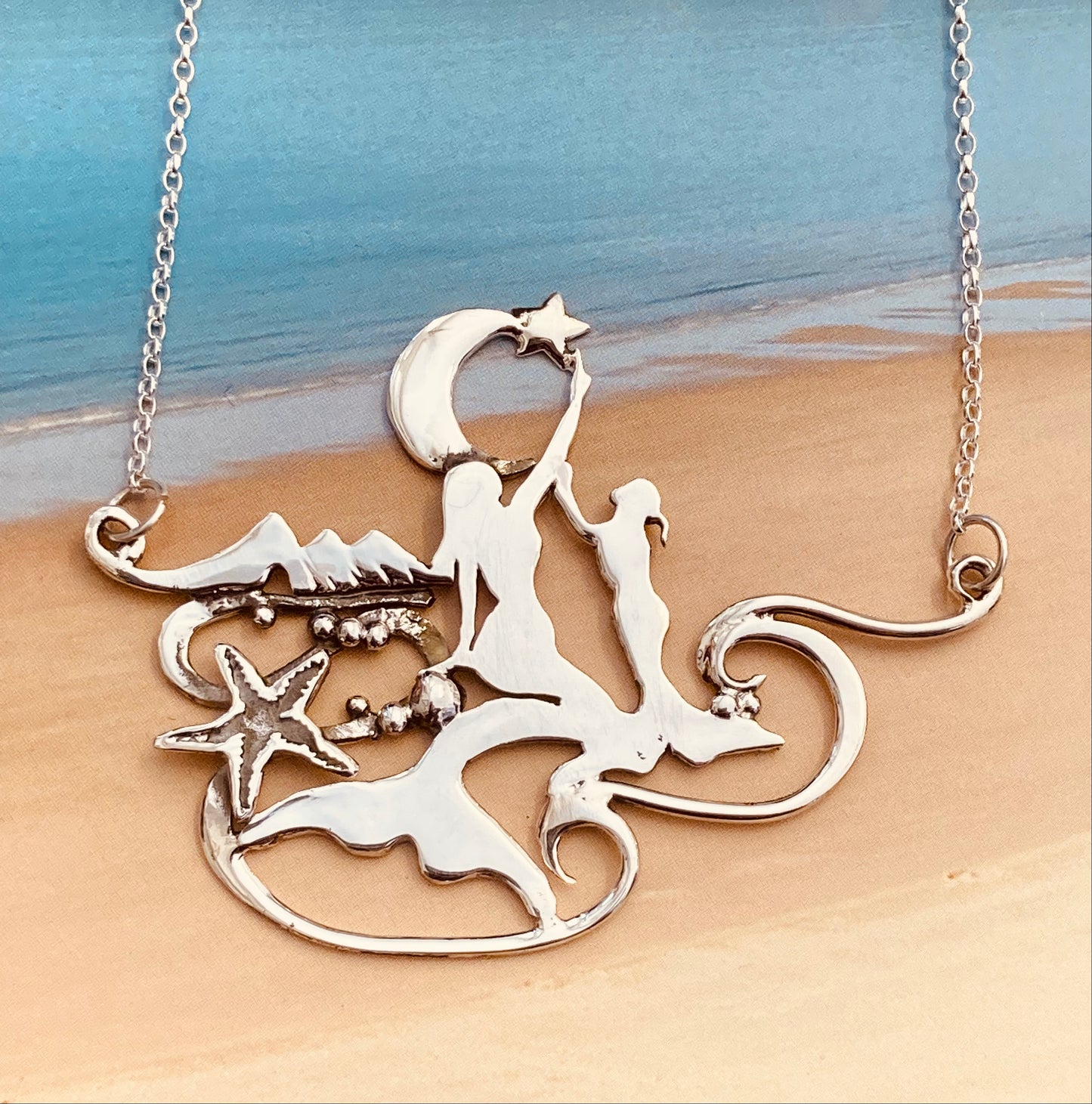 Mermaids at Three Cliffs necklace