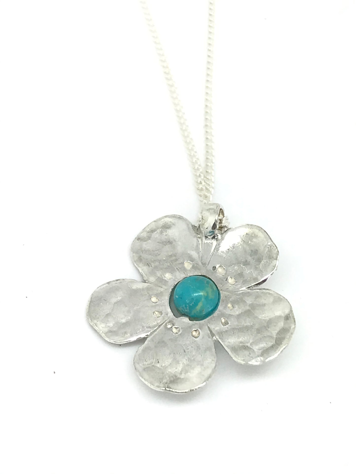 Silver flower necklace