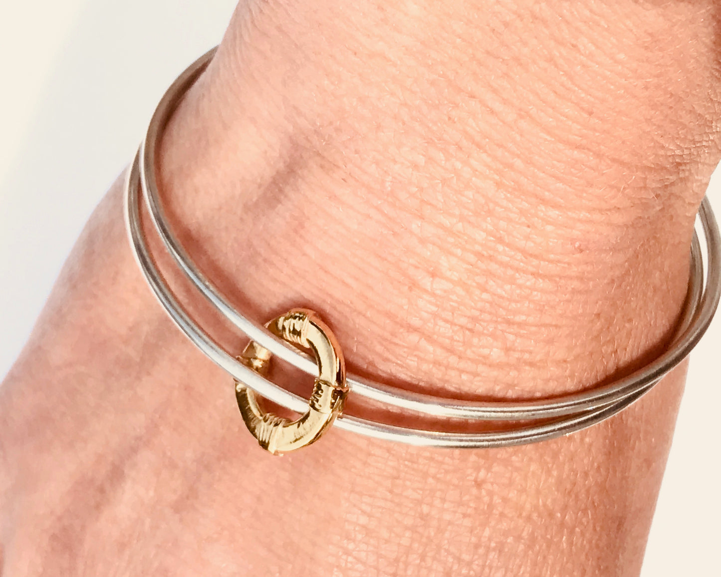 Life buoy silver bangle