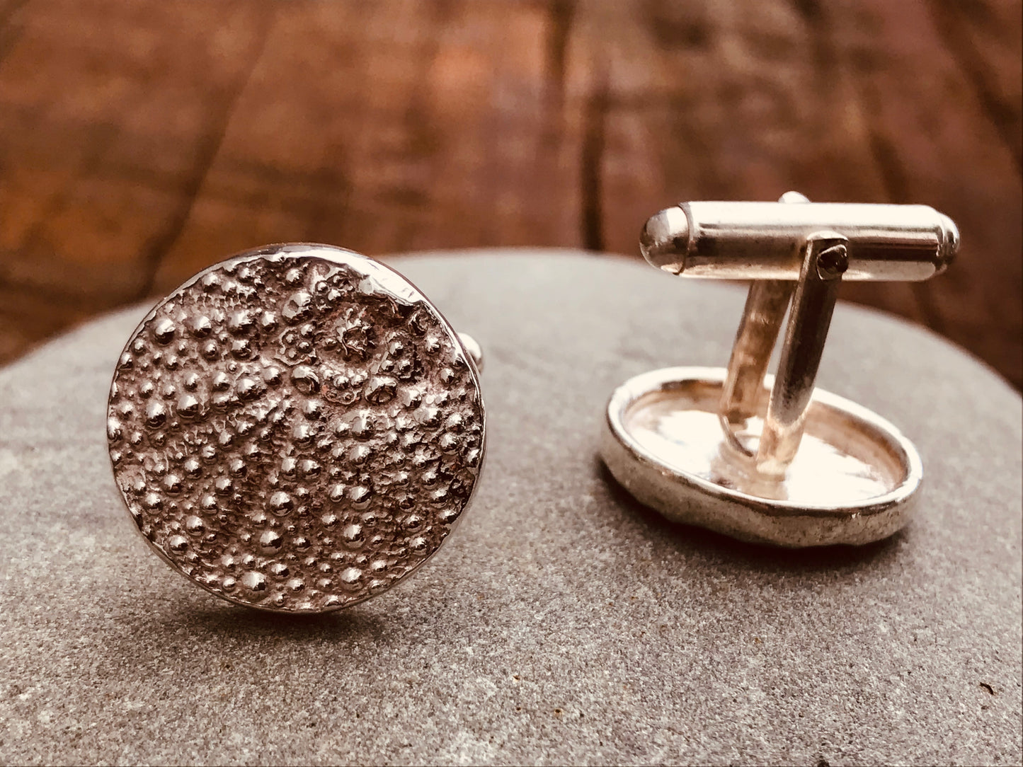 Silver sea urchin cufflinks