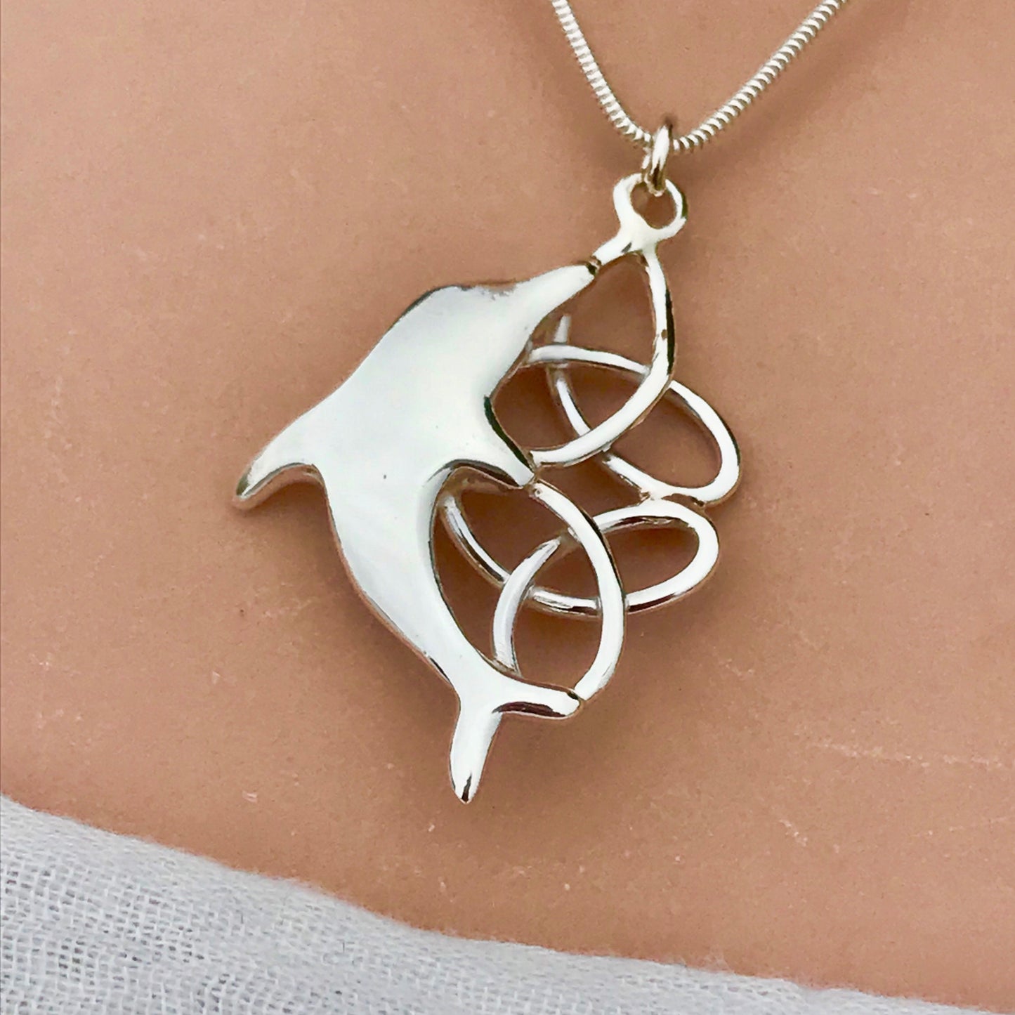 Celtic dolphin necklace