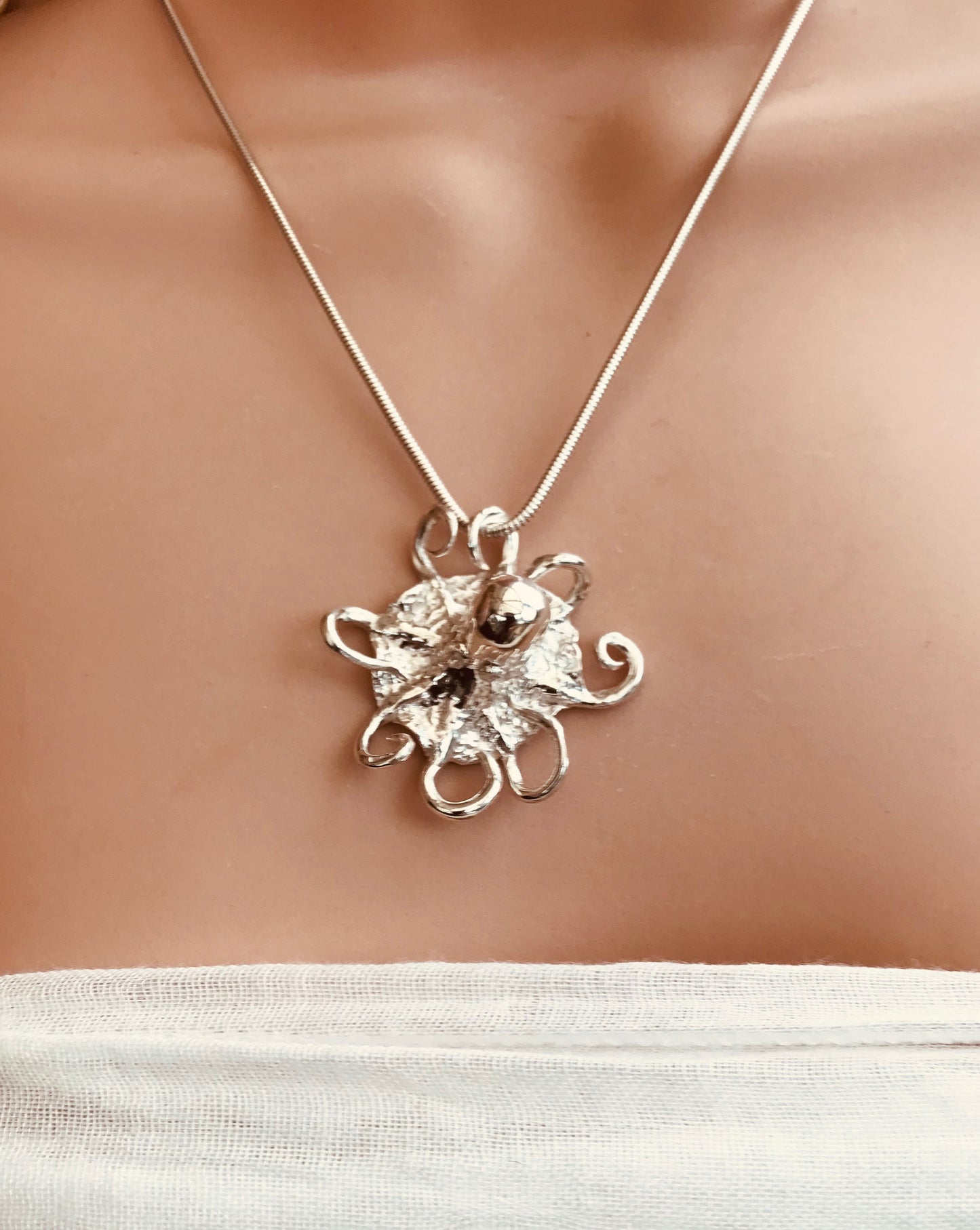 Silver octopus necklace