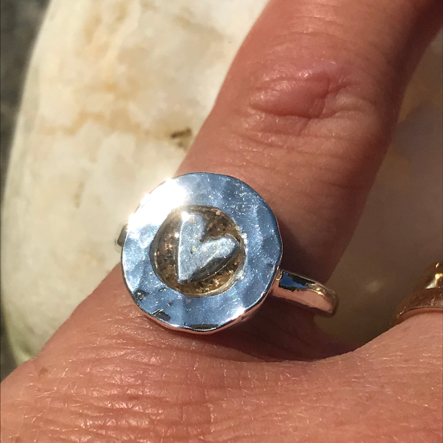 Gower sand heart ring