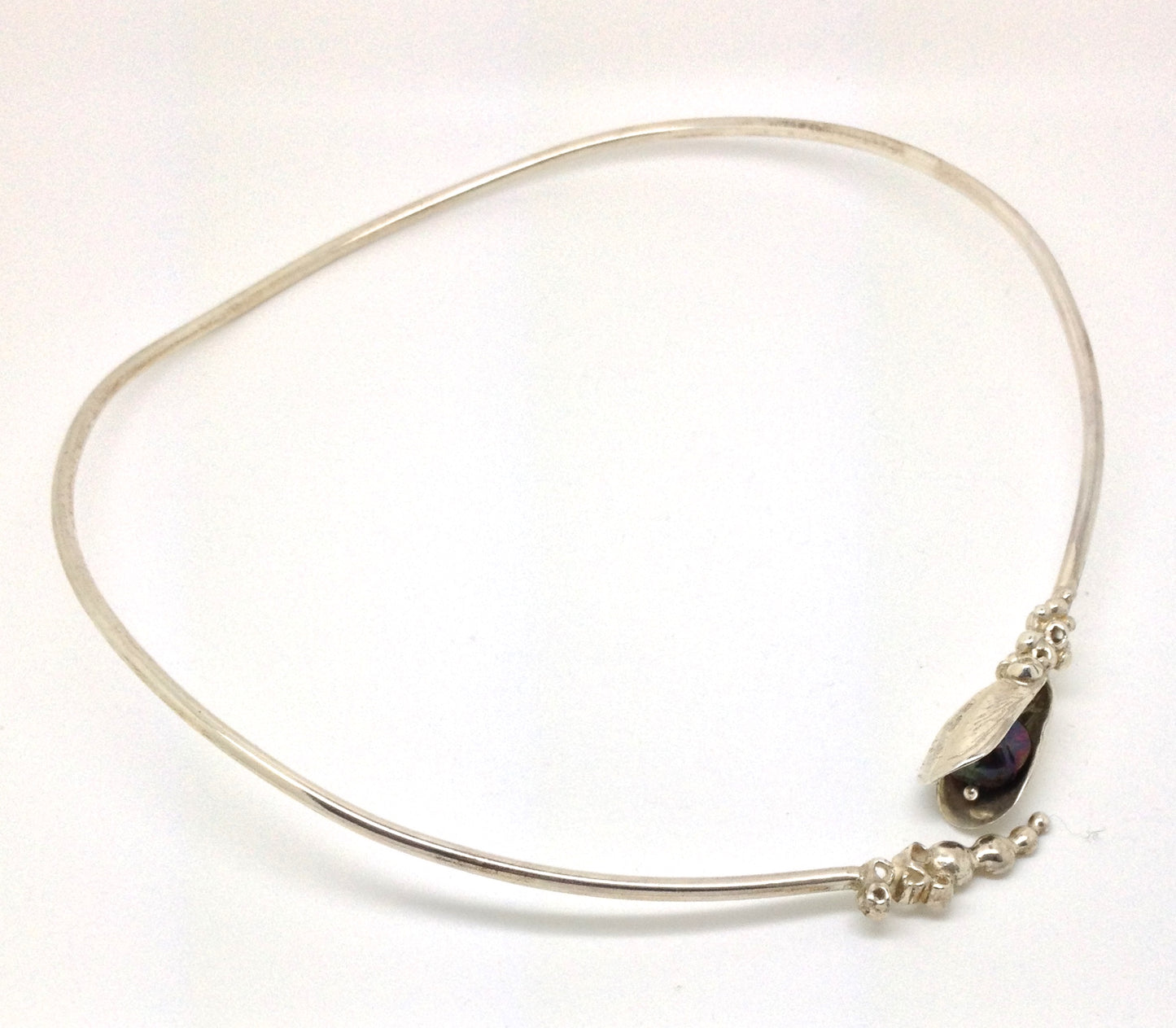 Mussel shell torque necklace