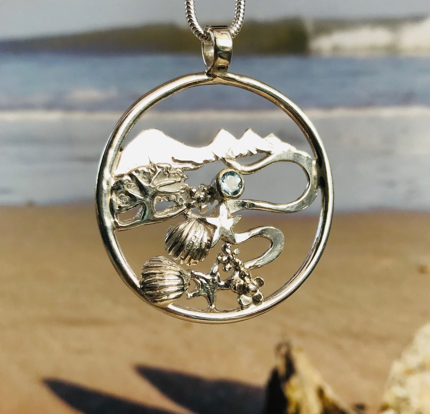 Three Cliiffs landscape necklace