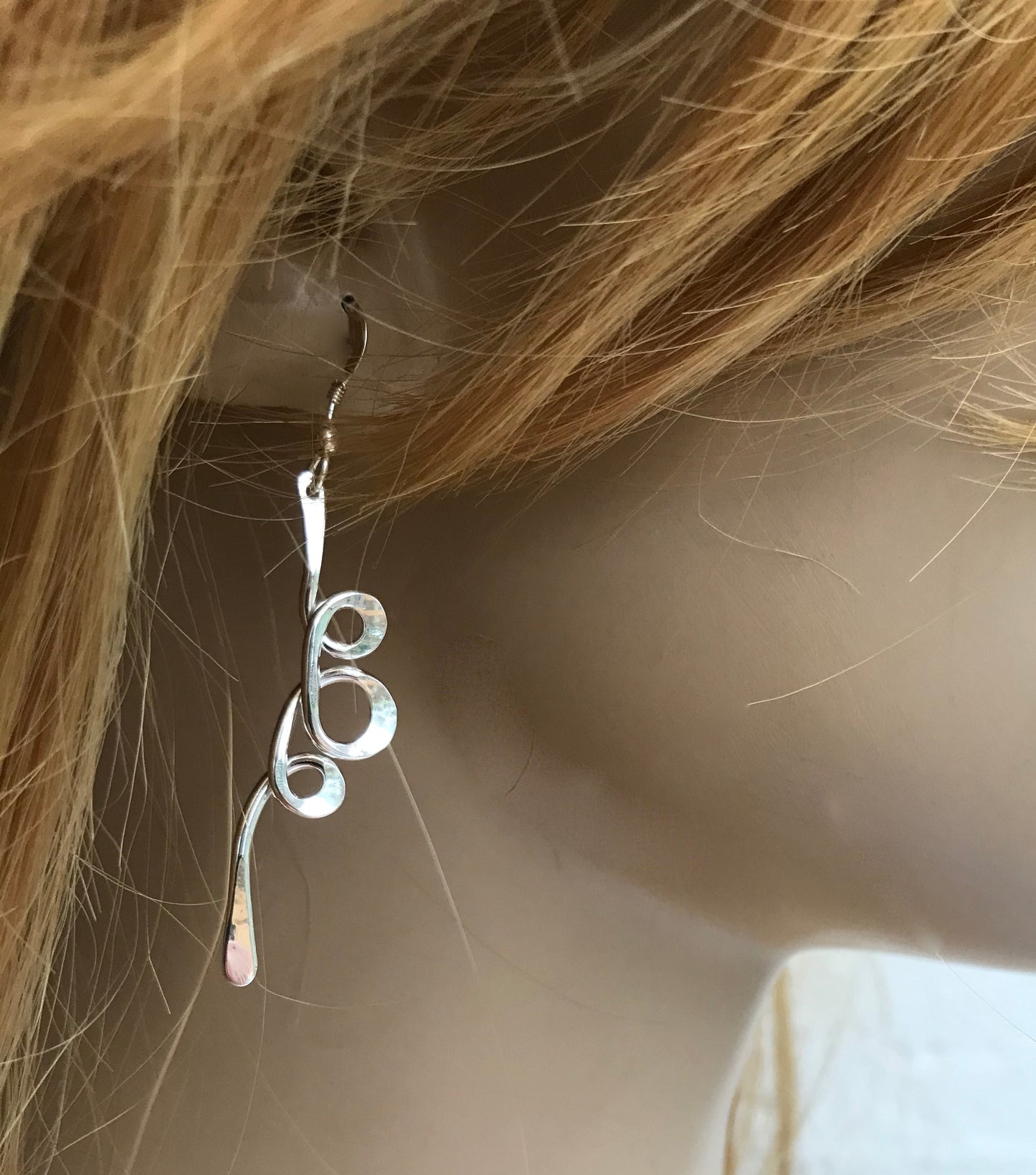 Silver drop earrings