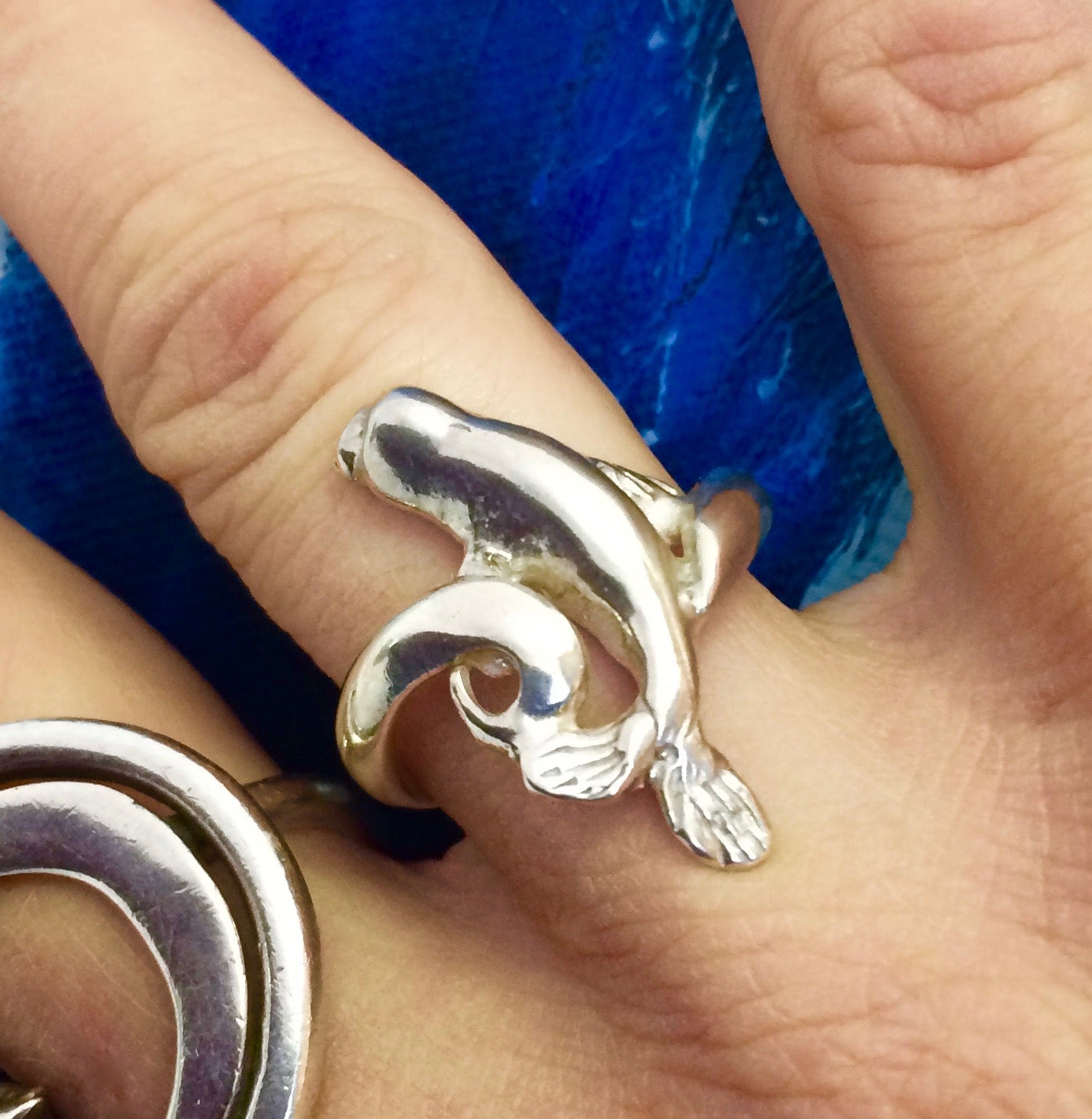 Grey seal ring in silver by Pa-pa jewellery