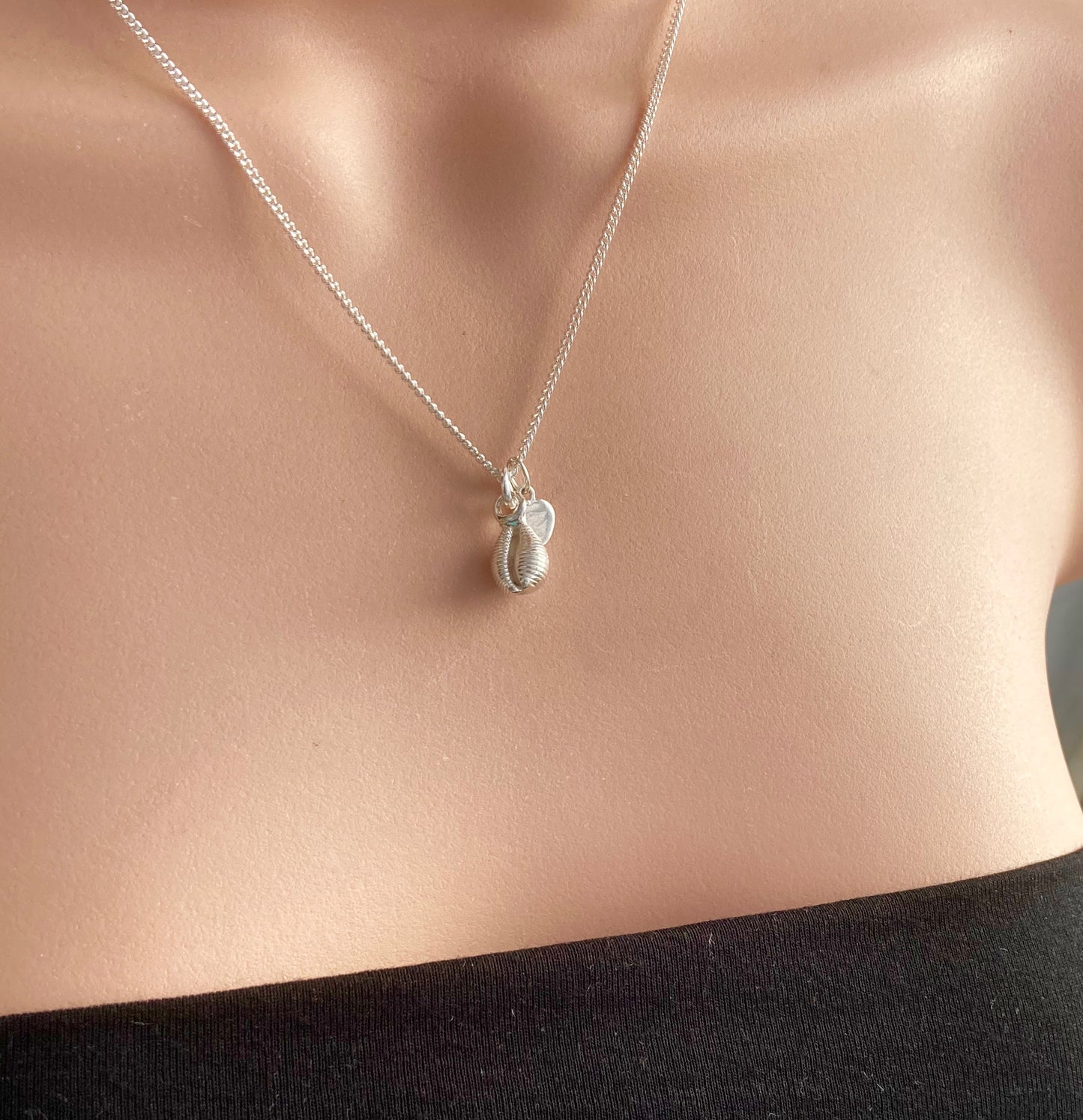 Baby cowrie shell necklace