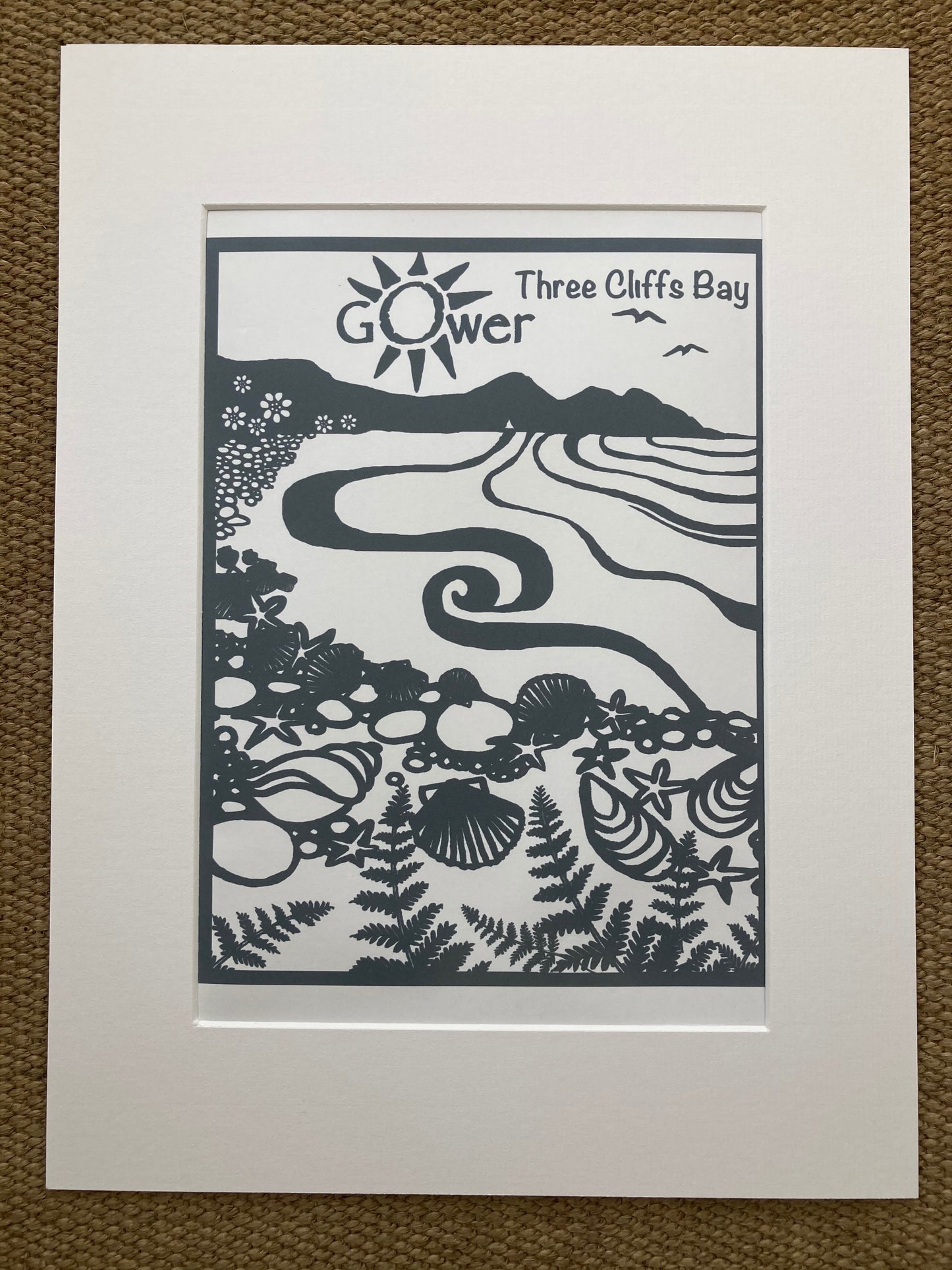 Three Cliffs Bay print.