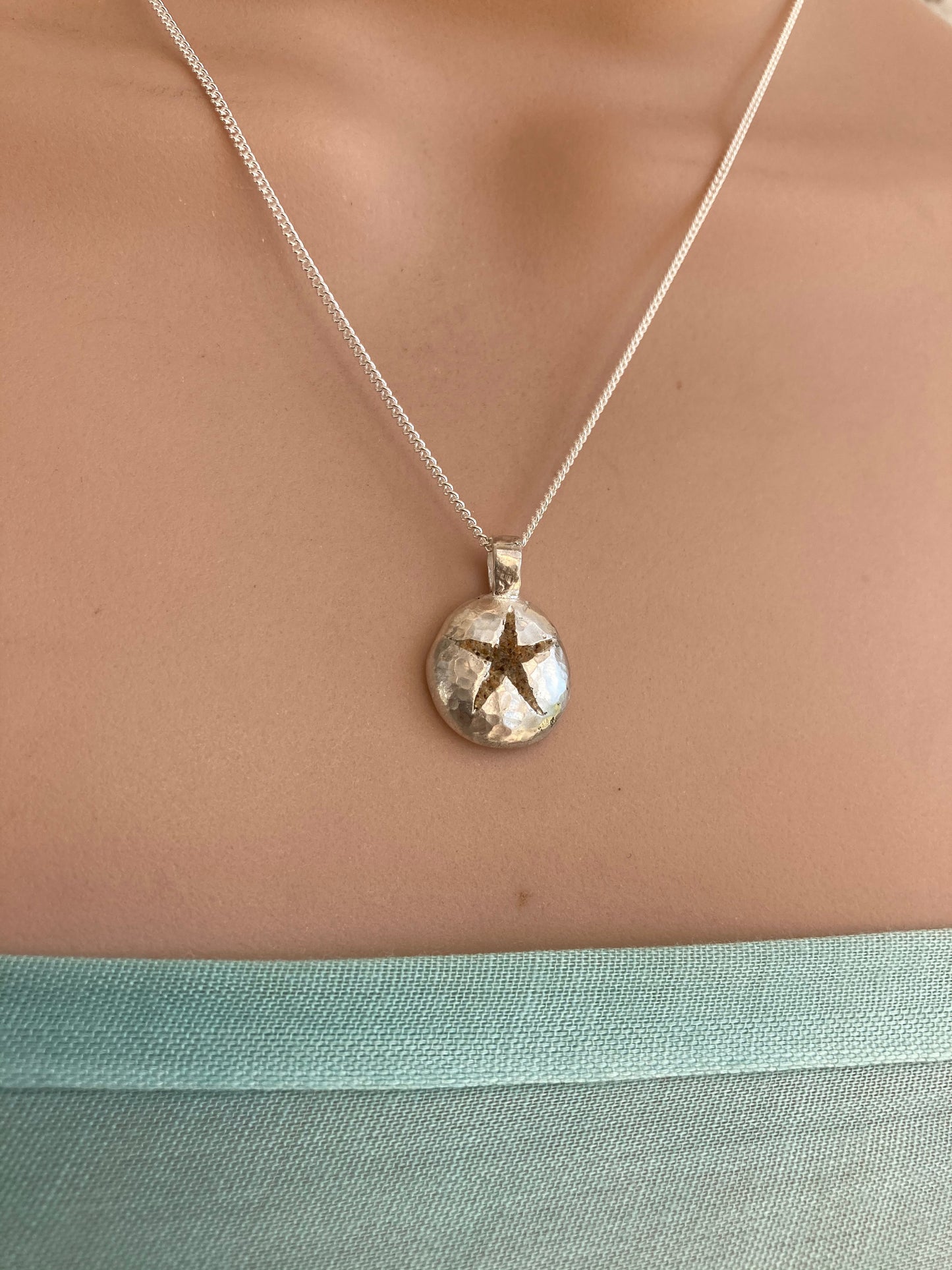 Starfish necklace with Gower sand inlay