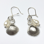 Silver cockle shell earrings
