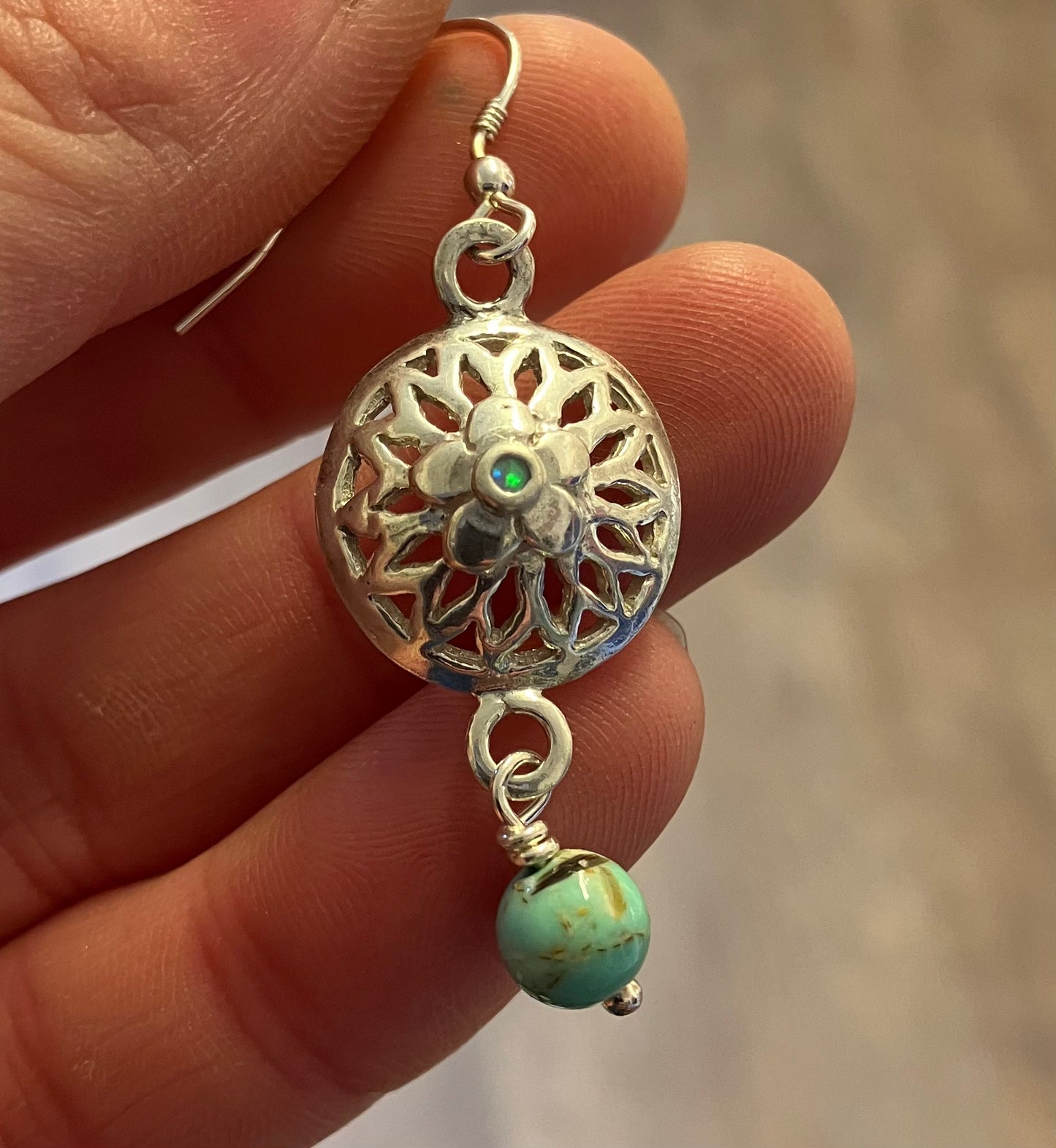 Mandala flower earrings