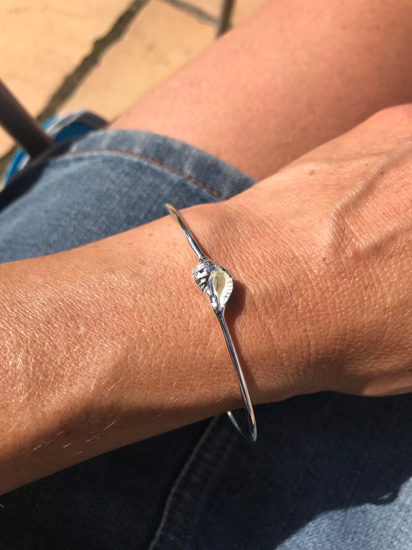 Silver Whelk shell bangle
