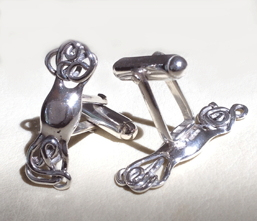 Mermaid's purse cufflinks