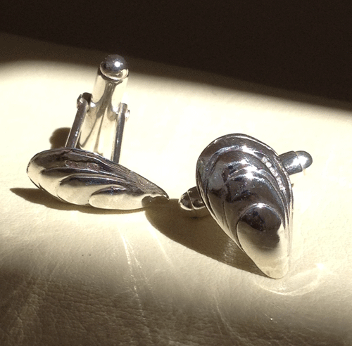 Mussel shell cufflinks