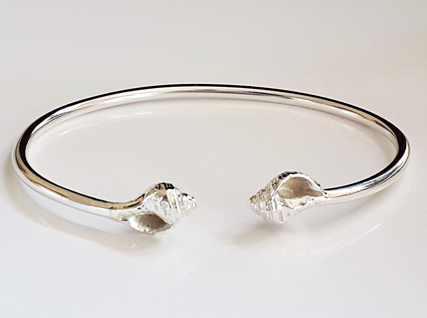 Whelk shell cuff bracelet