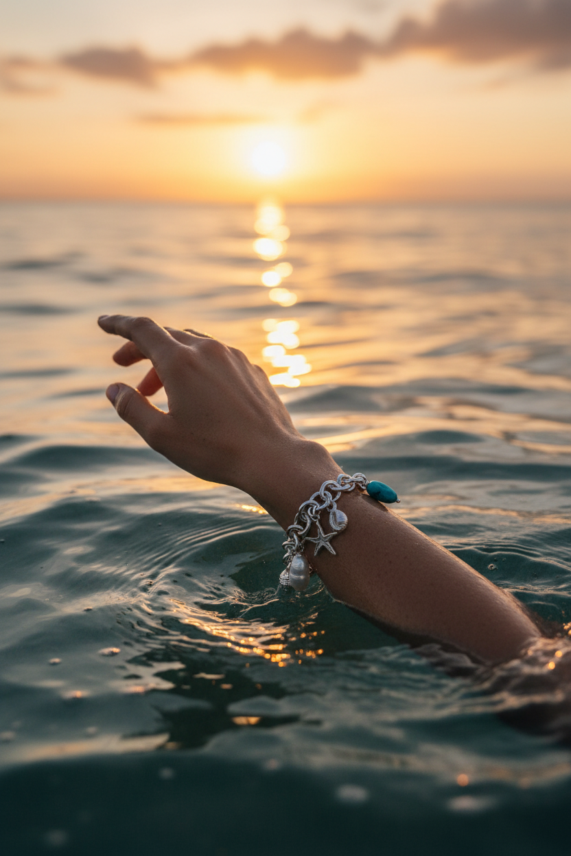 Shell charm bracelet