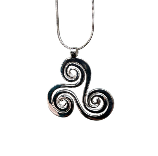 Celtic Triskelion pendant silver chain from Gower wales