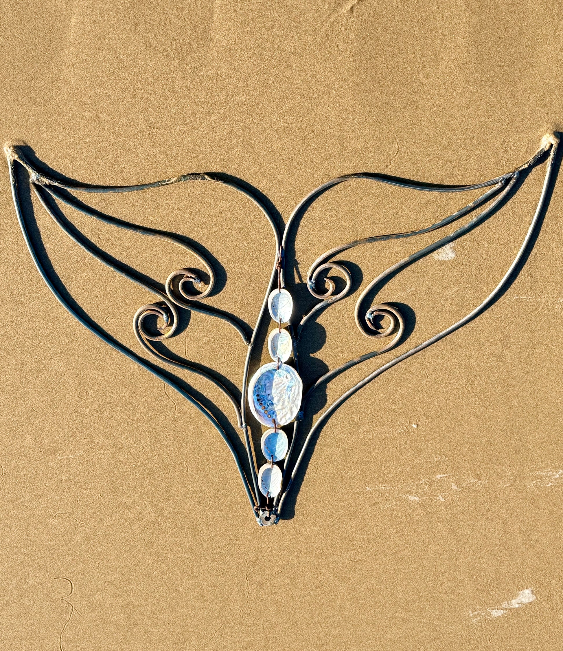Whale fluke metal sculpture wall art 
