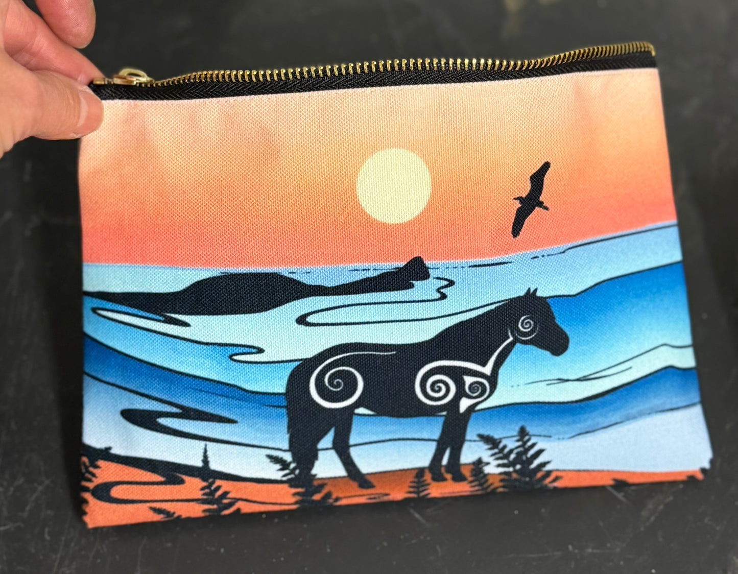 Gower landscape painted purse with hill pony 