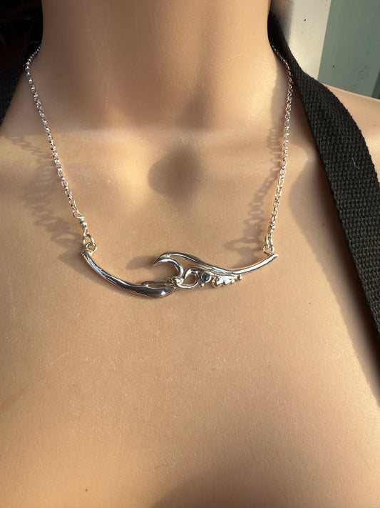 Waves and sapphire necklace