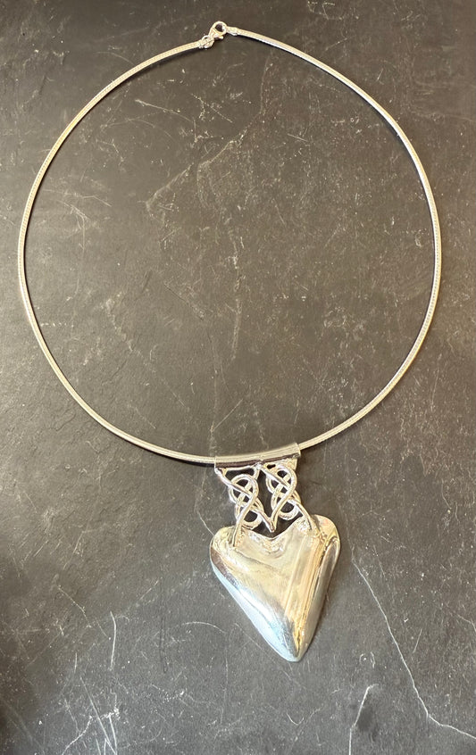 Gower Celtic knots large heart necklace