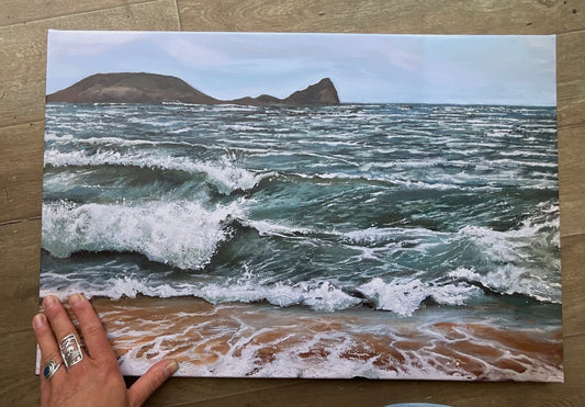 Waves and Worm's Head painting