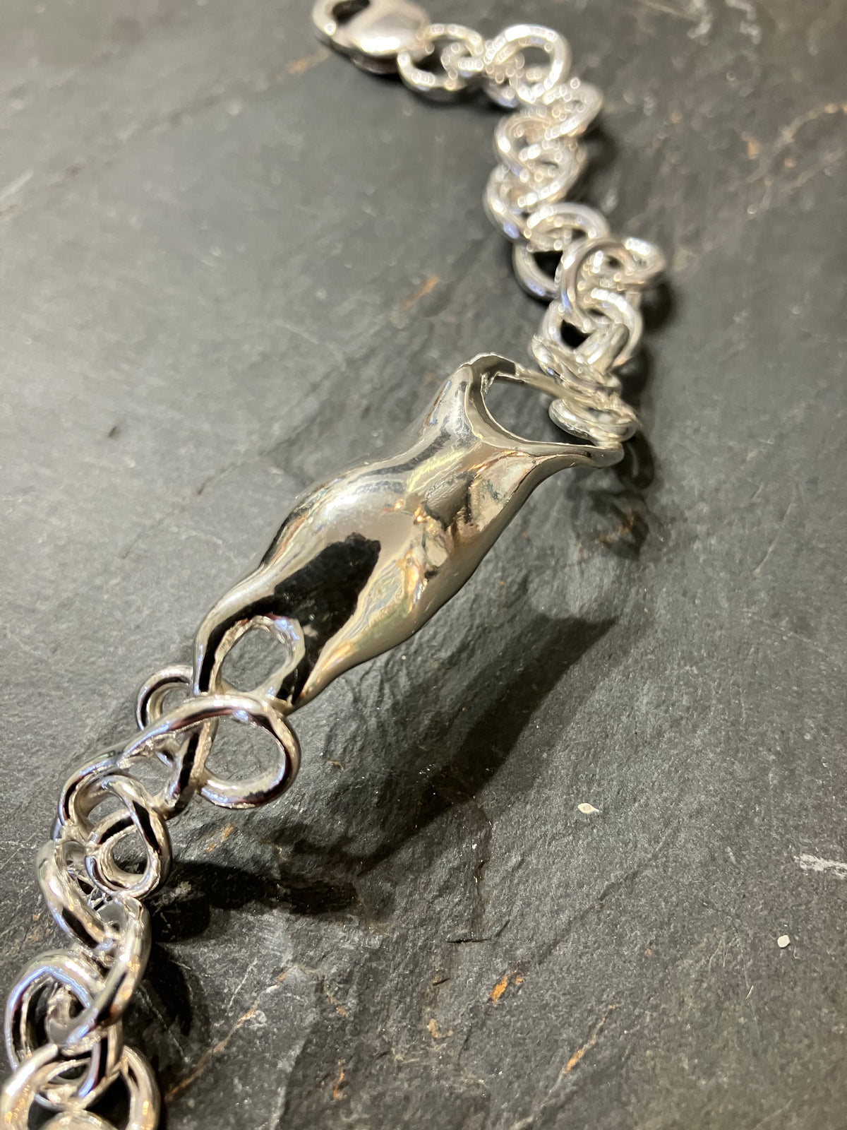 Mermaids purse silver bracelet