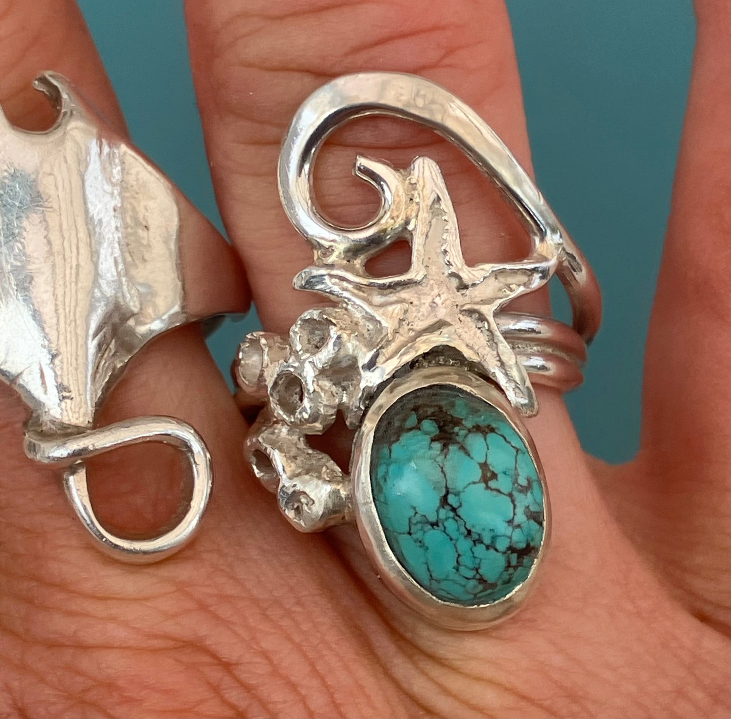 Starfish and wave ring