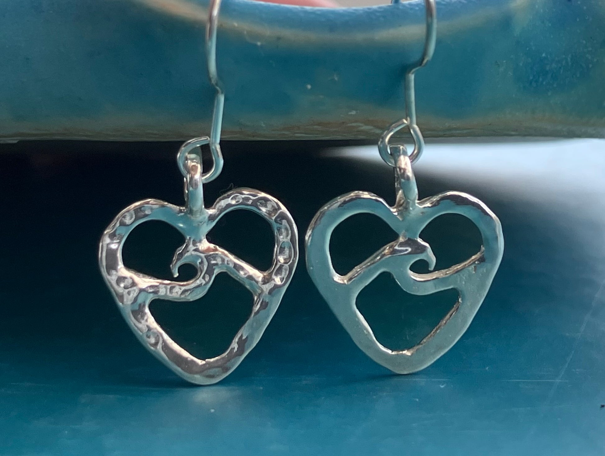 wave and heart earrings
