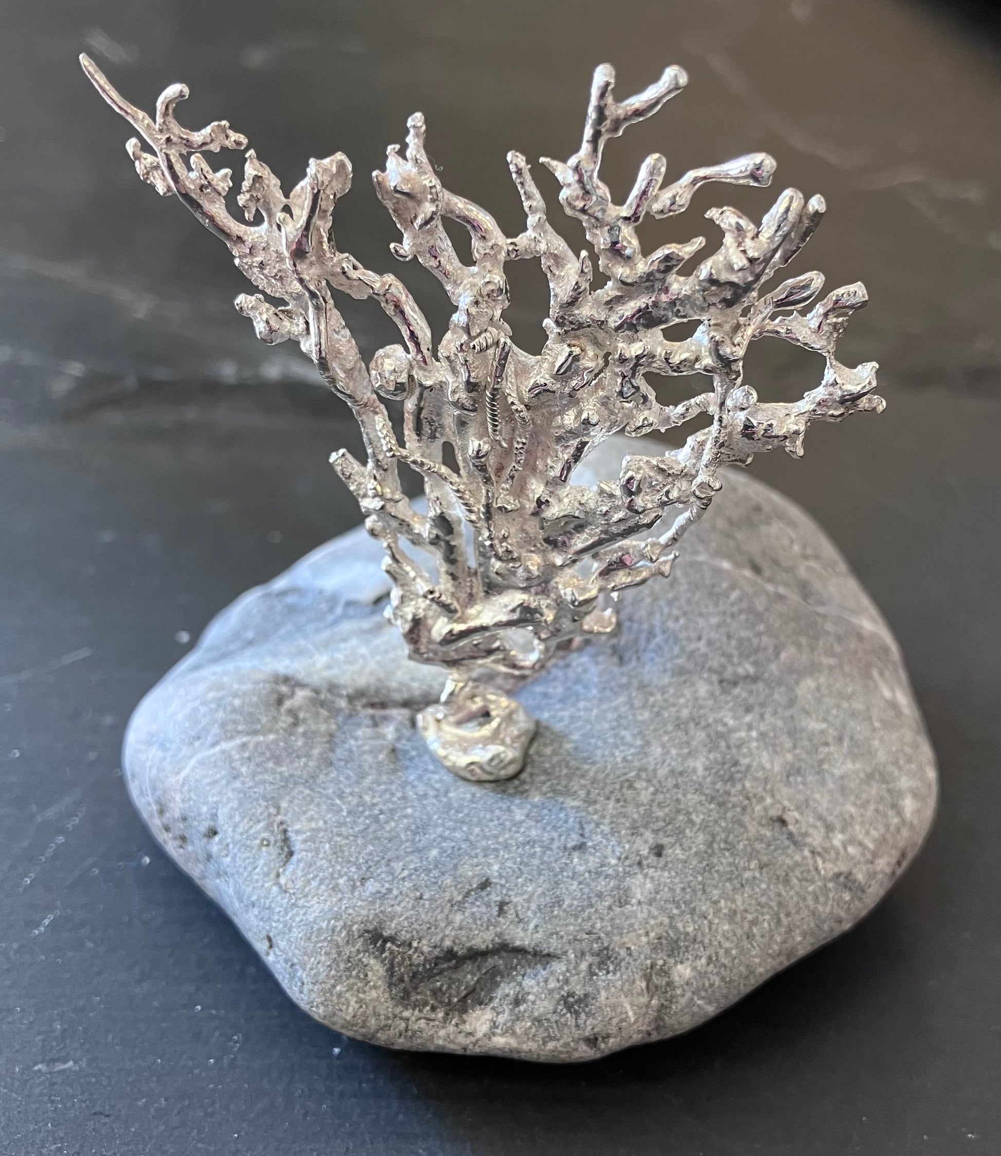 Coral fan made from recycled silver 