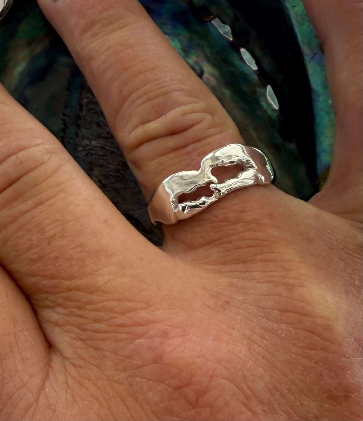 lobster claws ring in solid silver 