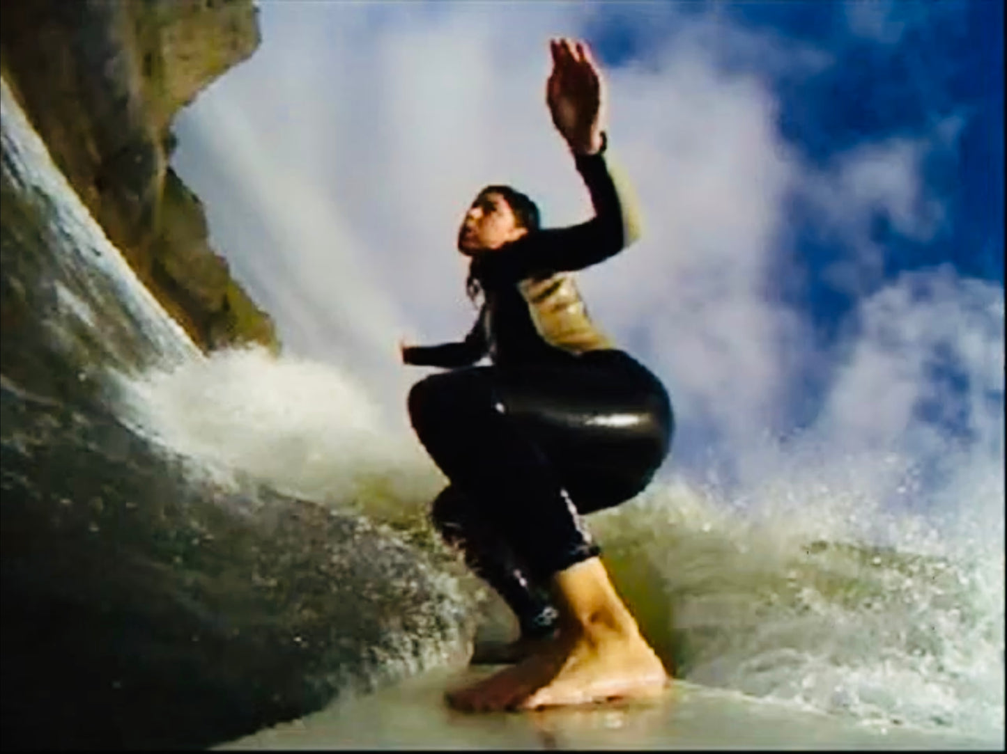 Pa-pa girl surfing reefs on Gower